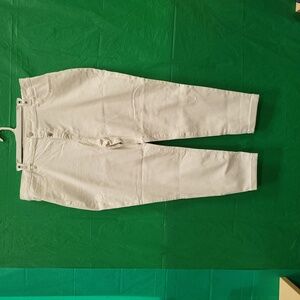 White SX6 Plus button fly high waist